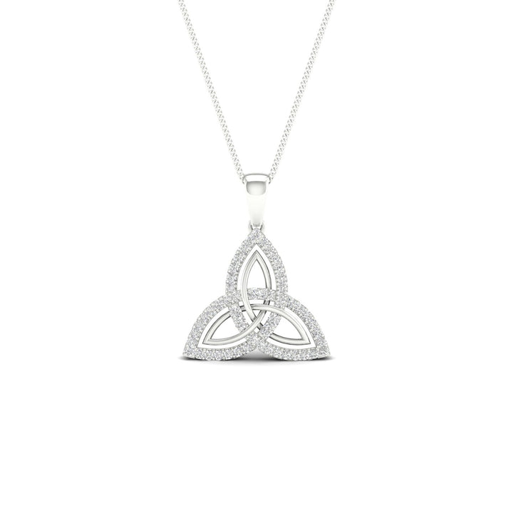 Elegant 10k White Gold 0.15CT Lab Diamond Pendant