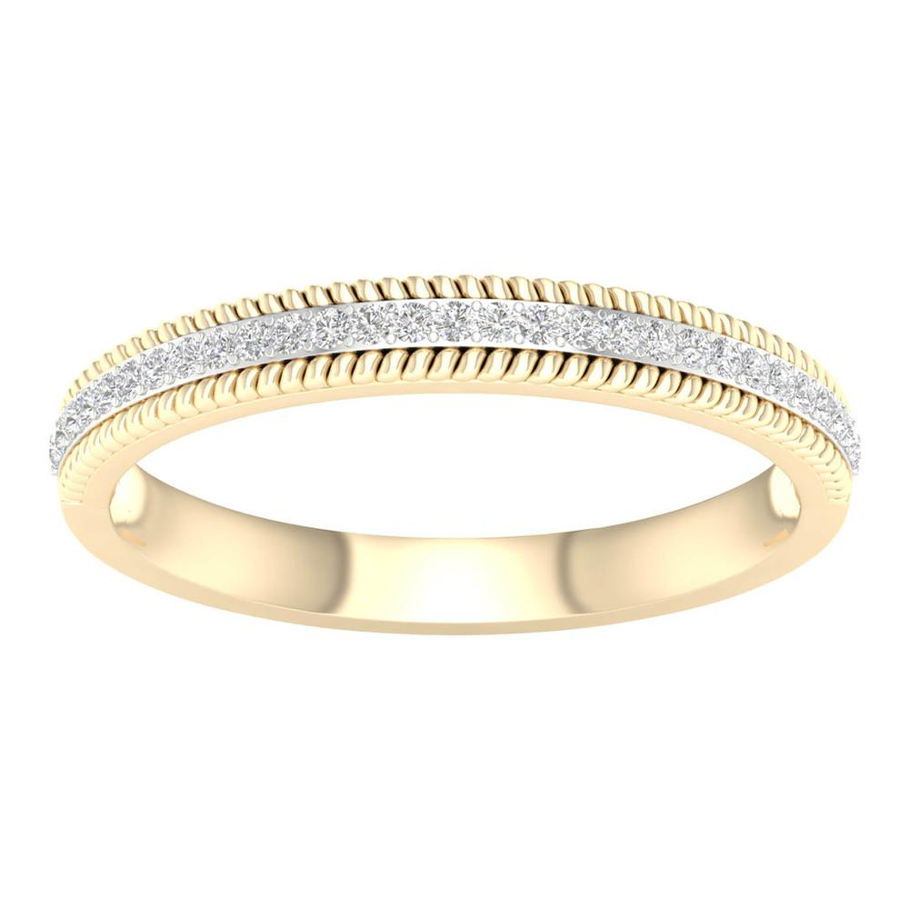 10K Yellow Gold Lab Diamond Womens Fashion Band Ring