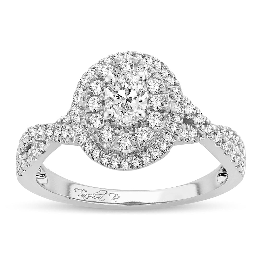 Luminous 14k White Gold 0.75CT Lab Diamond Engagement Ring