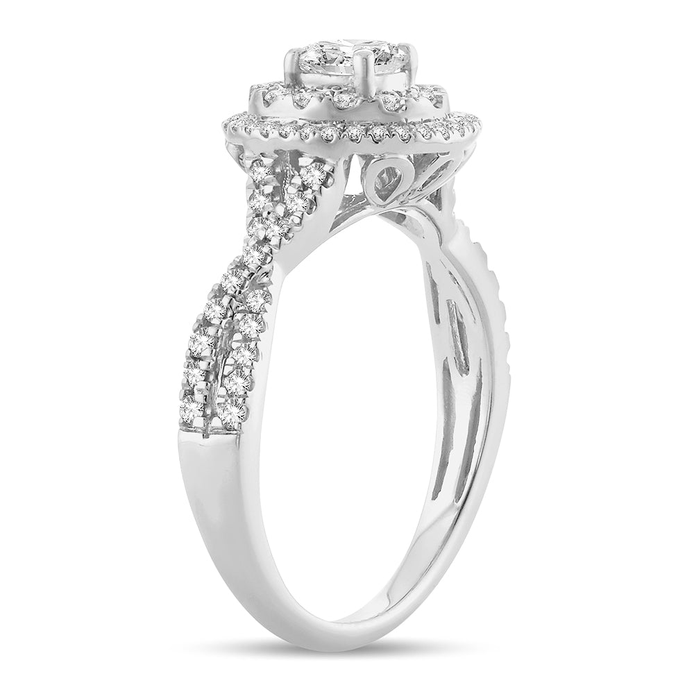 Luminous 14k White Gold 0.75CT Lab Diamond Engagement Ring