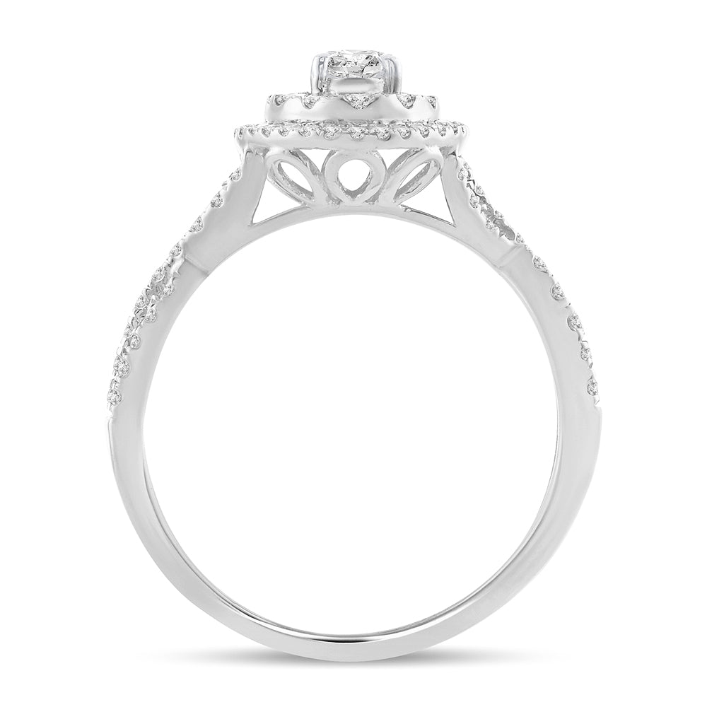 Luminous 14k White Gold 0.75CT Lab Diamond Engagement Ring
