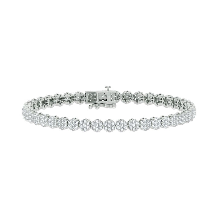 14k White Gold 4ct Lab Diamond Womens Tennis Bracelet