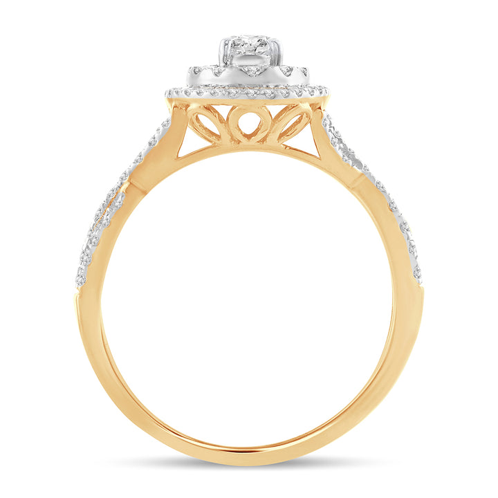 14K Yellow Gold 0.75CT Lab Diamond Womens Engagement Ring