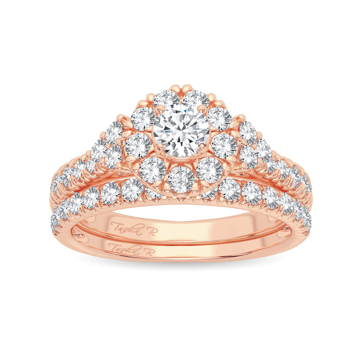 Romantic 14k Rose Gold Lab Diamond Engagement Ring