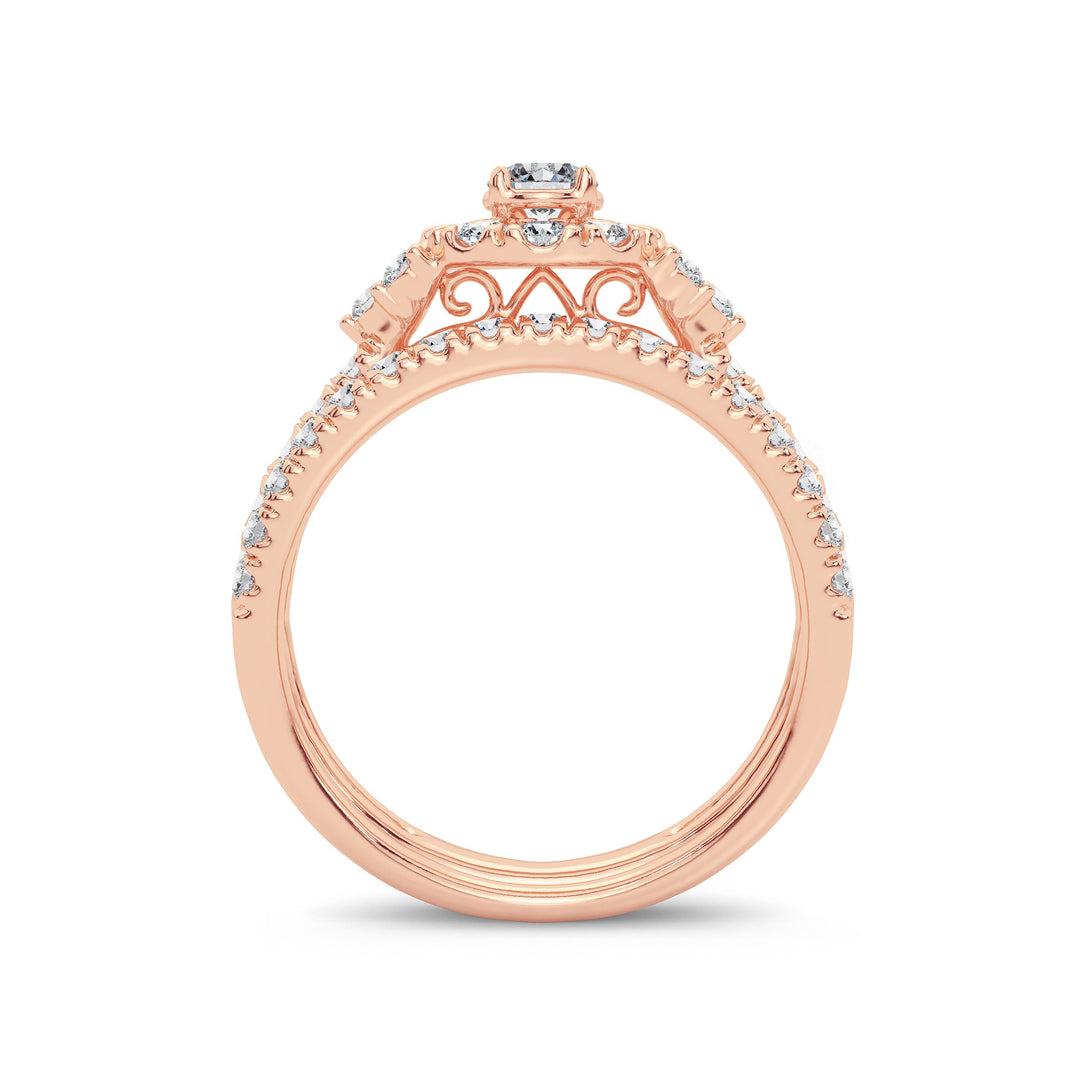 Romantic 14k Rose Gold Lab Diamond Engagement Ring