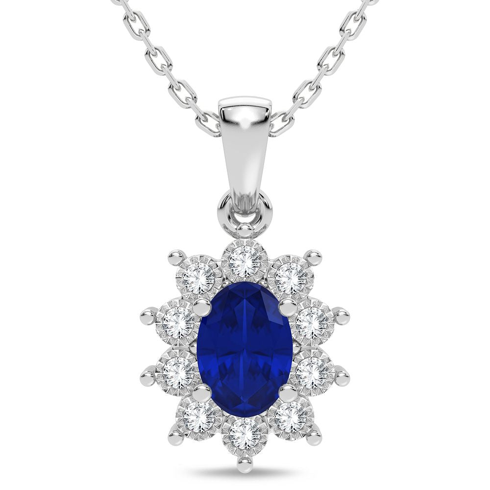 Chic 10K White Gold 0.05CT Lab Diamond Pendant for Her