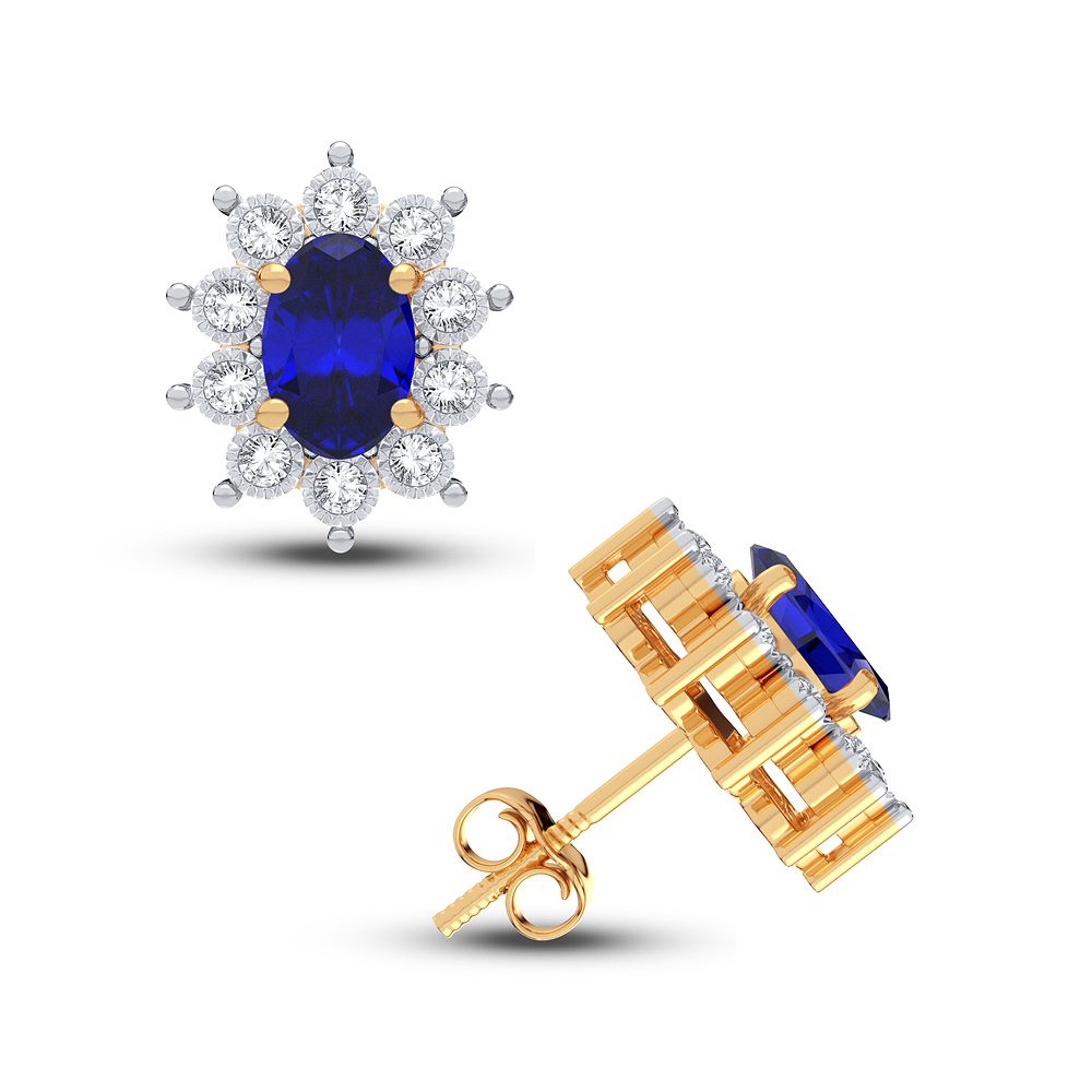 10K Yellow Gold Lab-Grown Diamond Stud Earrings for Women