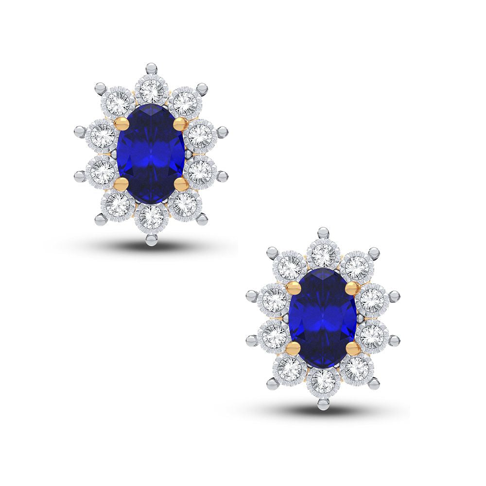 10K Yellow Gold Lab-Grown Diamond Stud Earrings for Women