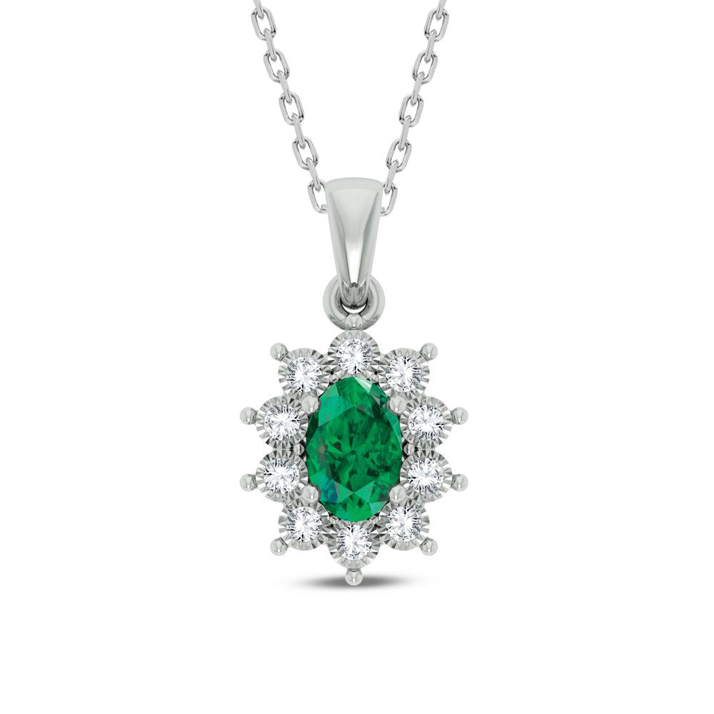 Delicate 10k White Gold 0.05ct Lab Diamond Pendant