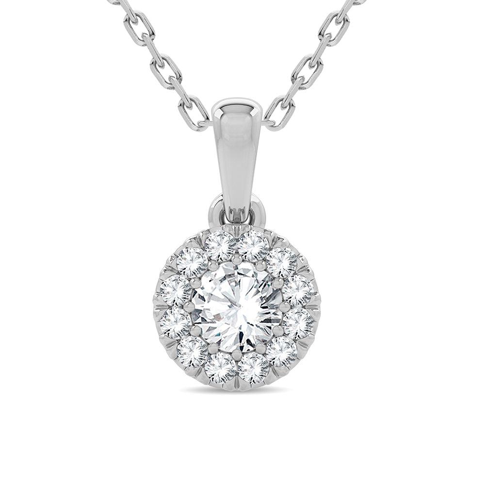 Chic 14k White Gold Lab Grown Diamond Womens Pendant