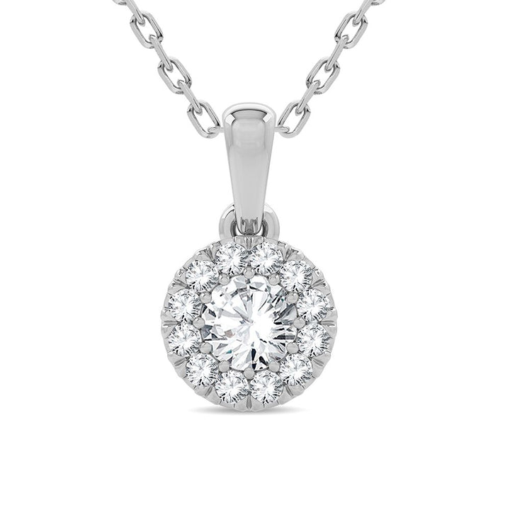 Chic 14k White Gold Lab Grown Diamond Womens Pendant