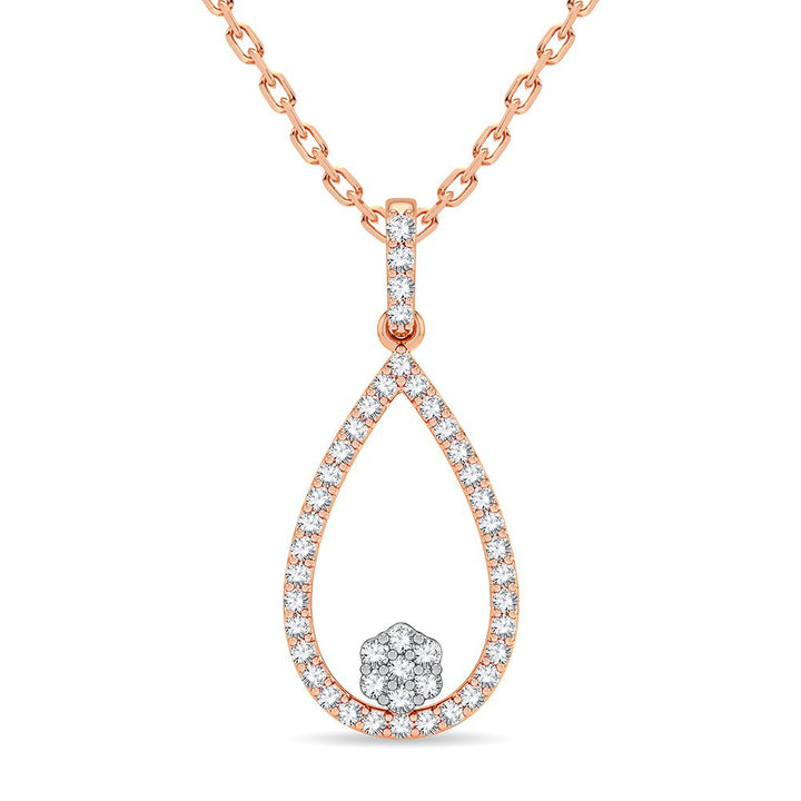 Chic 14k Rose Gold 0.05CT Lab Diamond Womens Pendant