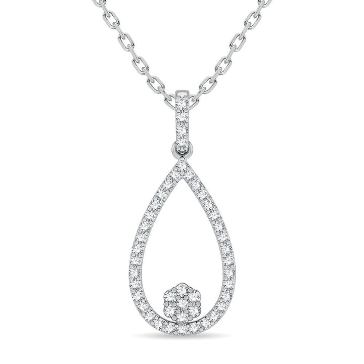 Chic 14k White Gold 0.05CT Lab Diamond Womens Pendant