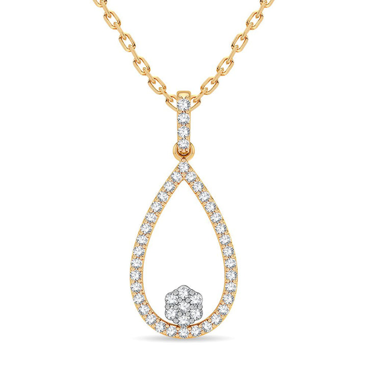 14K Yellow Gold Lab Diamond Pendant: Delicate Feminine Charm