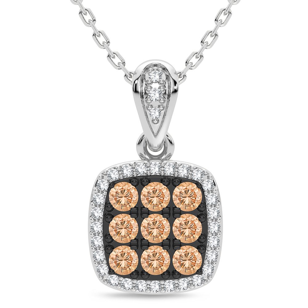 Chic 10k White Gold 0.32CT Lab Diamond Pendant for Her