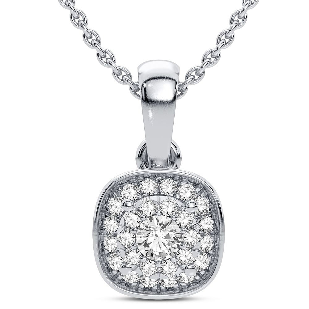 Chic 14k White Gold 0.13CT Lab Diamond Womens Pendant