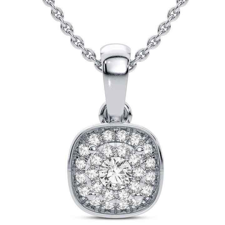 Chic 14k White Gold 0.13CT Lab Diamond Womens Pendant