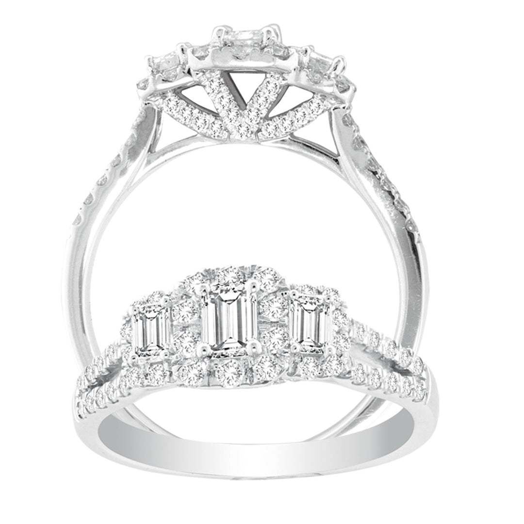 Brilliant 14k White Gold Lab Diamond Engagement Ring (0.97CT)