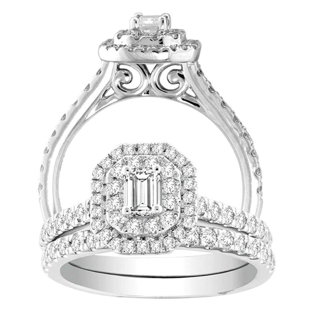Brilliant 14k White Gold 1CT Lab Diamond Engagement Ring