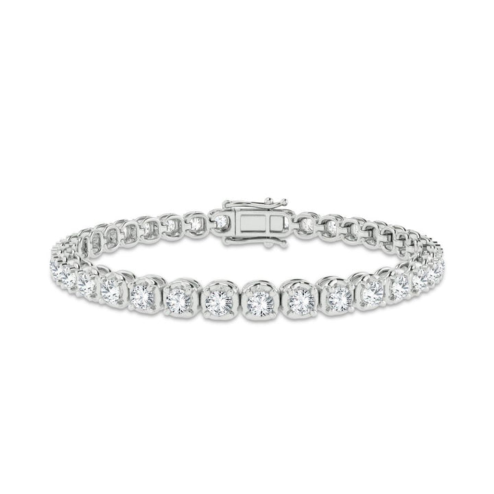 Luminous 14k White Gold 5ct Lab Diamond Womens Tennis Bracelet