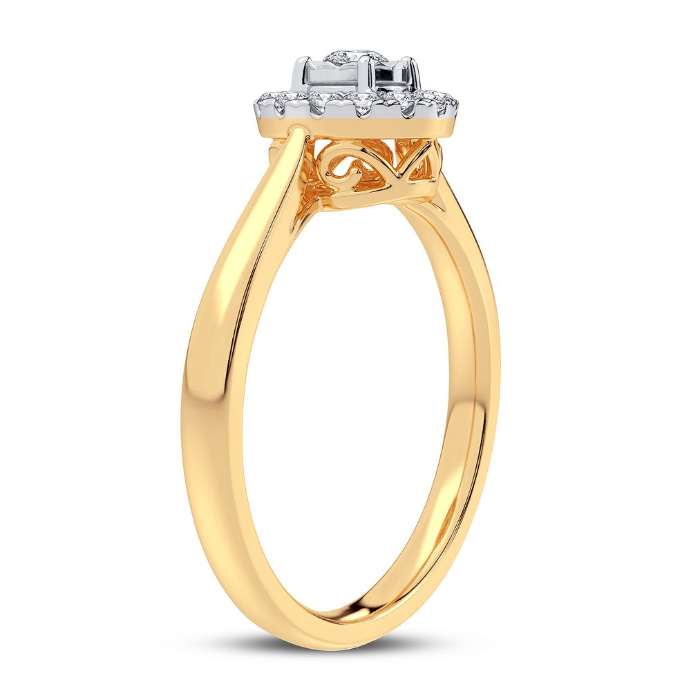 14K Yellow Gold Lab Diamond Promise Ring (0.25CT)