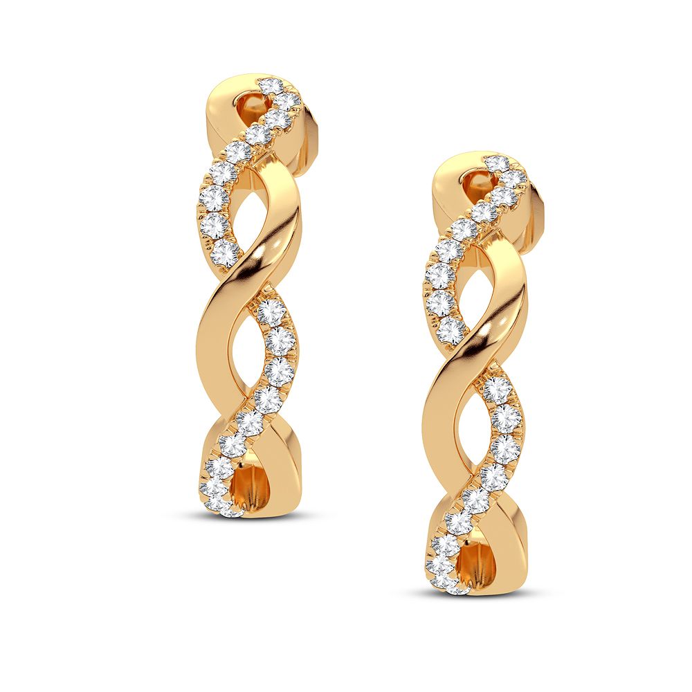 14k Yellow Gold Lab Diamond Stud Earrings for Women
