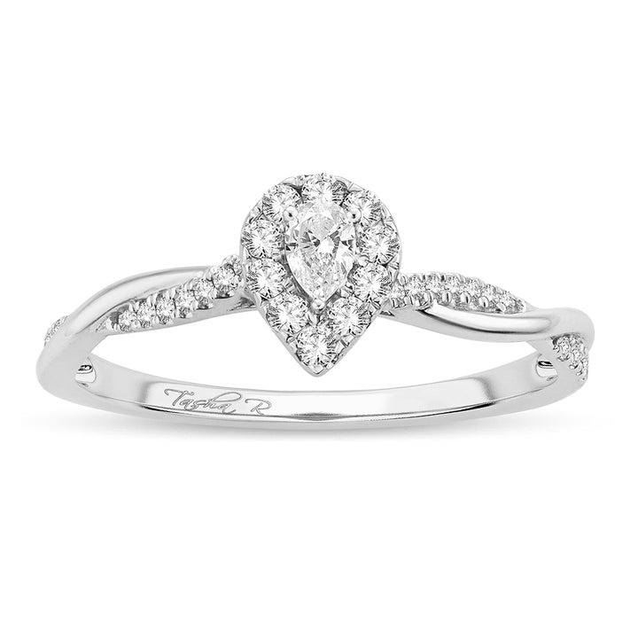 14k White Gold 0.51CT Lab Diamond Womens Engagement Ring