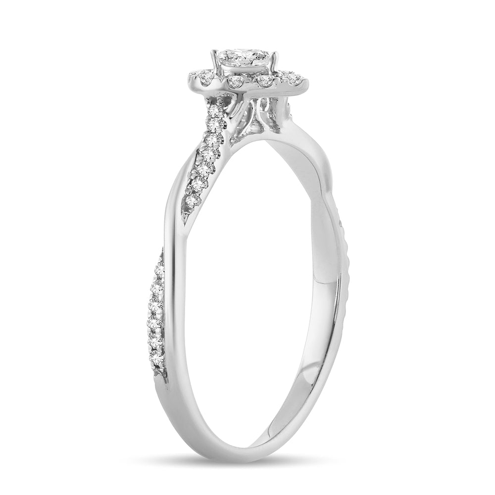 14k White Gold 0.51CT Lab Diamond Womens Engagement Ring