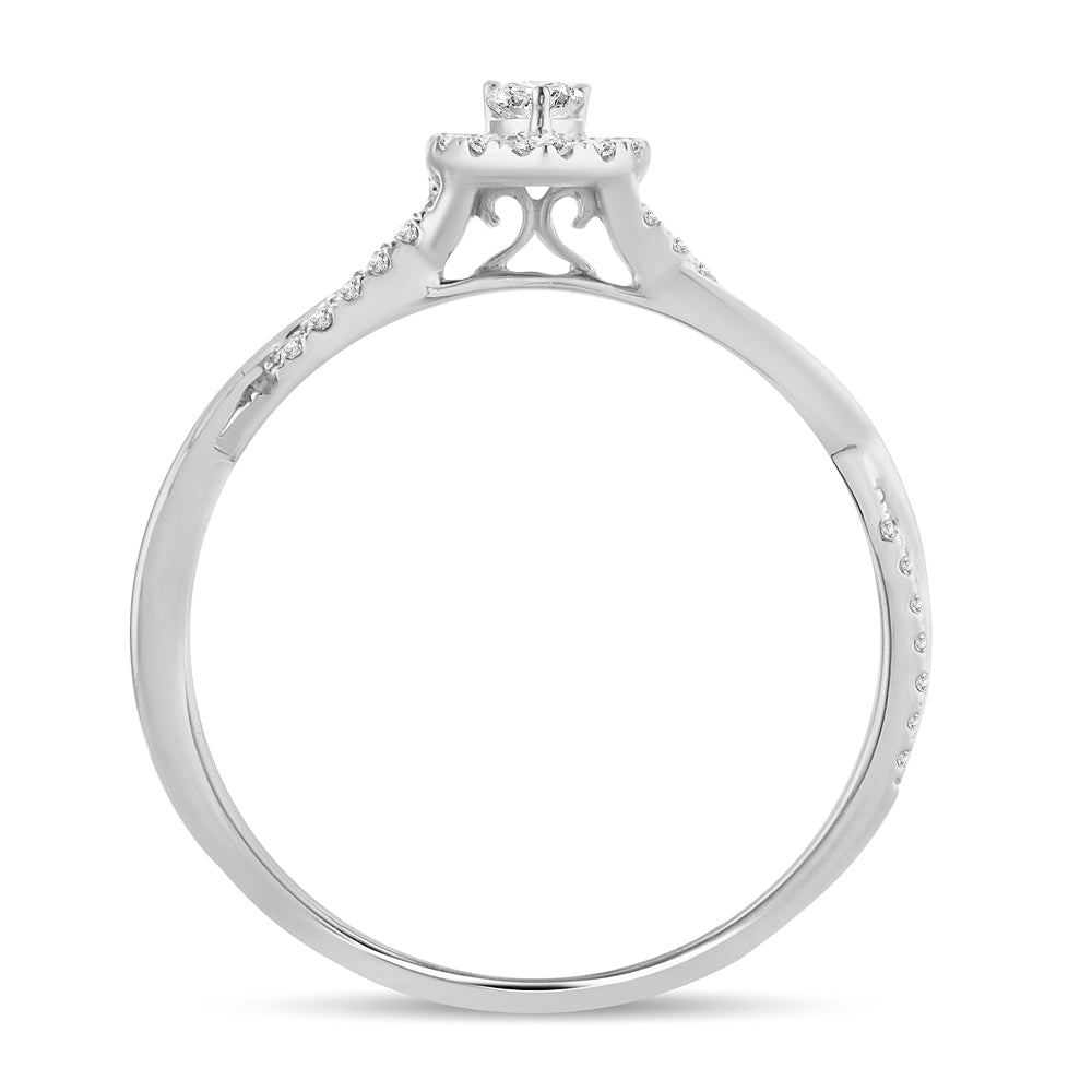 14k White Gold 0.51CT Lab Diamond Womens Engagement Ring