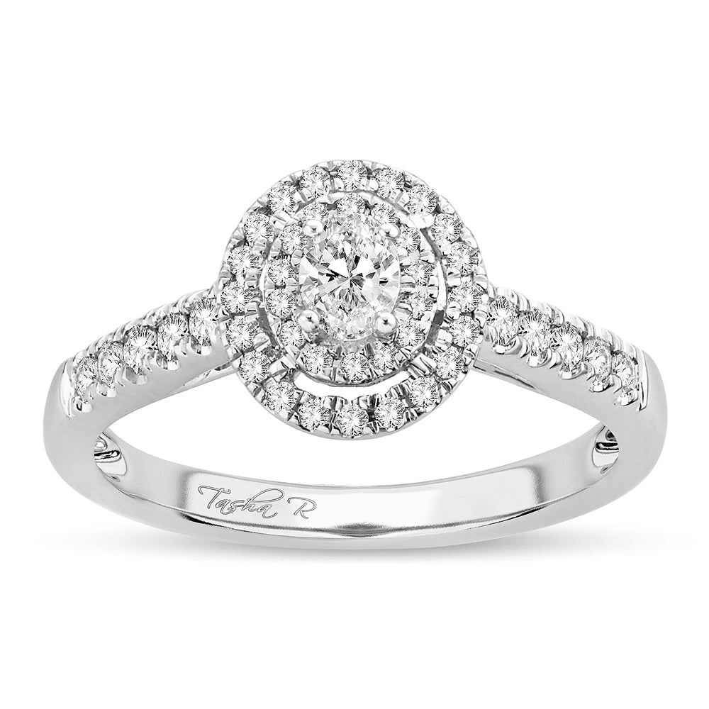 14K White Gold 0.51CT Lab Diamond Womens Engagement Ring