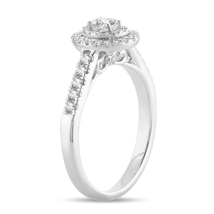 14K White Gold 0.51CT Lab Diamond Womens Engagement Ring