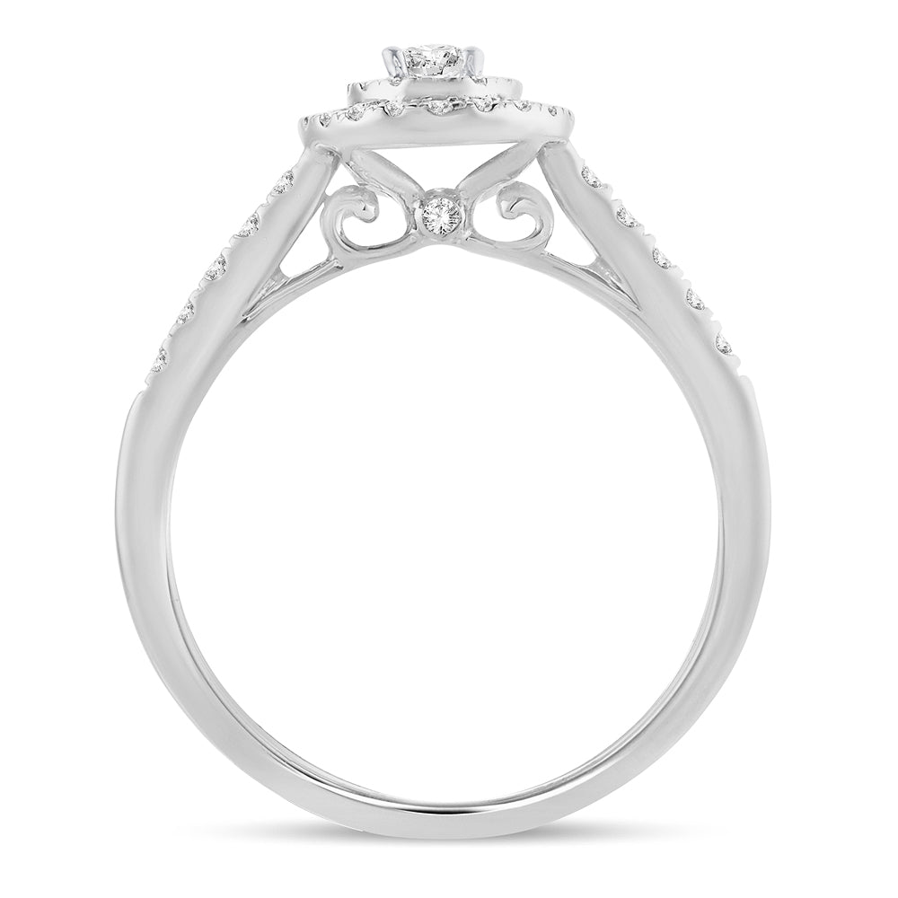 14K White Gold 0.51CT Lab Diamond Womens Engagement Ring