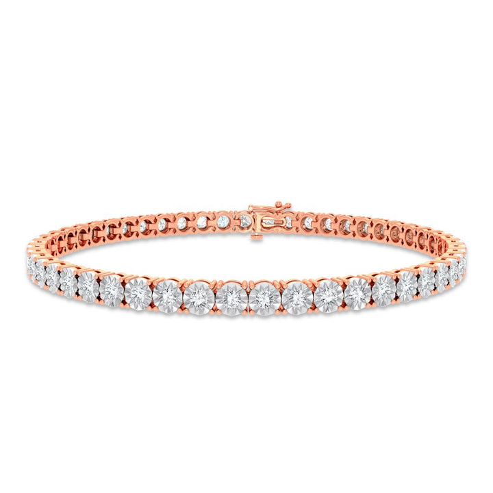 Romantic Rose Gold Lab Diamond Tennis Bracelet - 0.50ct Sparkle