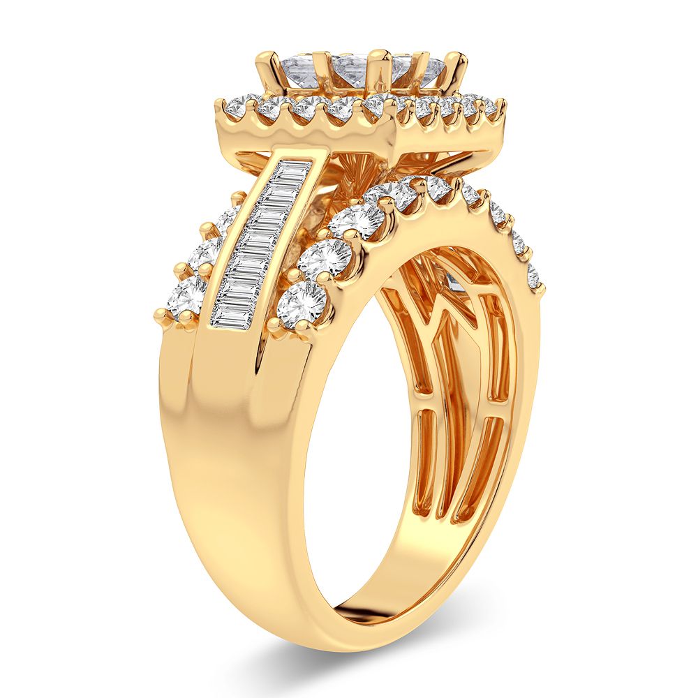 14K Yellow Gold Lab-Grown 2CT Diamond Engagement Ring