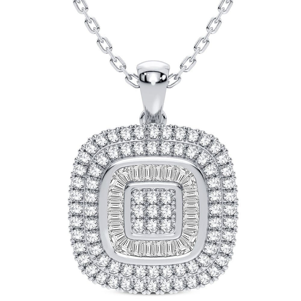 Chic 14k White Gold 0.40CT Lab Diamond Womens Pendant