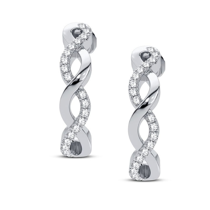 Chic 0.10CT Lab Diamond Earrings in 14k White Gold