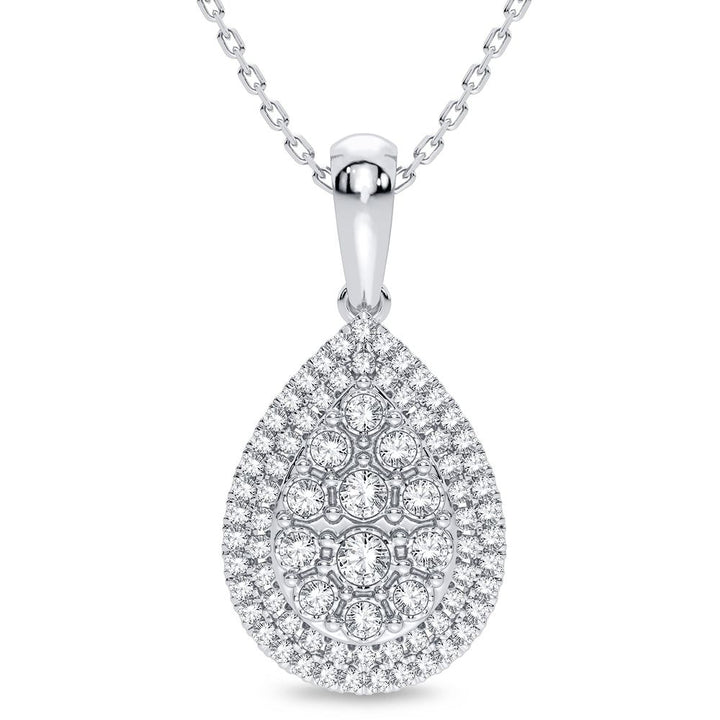 Chic 14k White Gold Lab Diamond Pendant - Timeless Sparkle