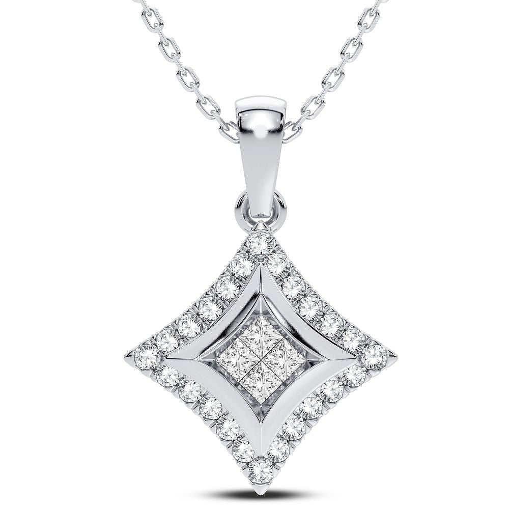 14k White Gold Lab Diamond Pendant: Timeless Elegance