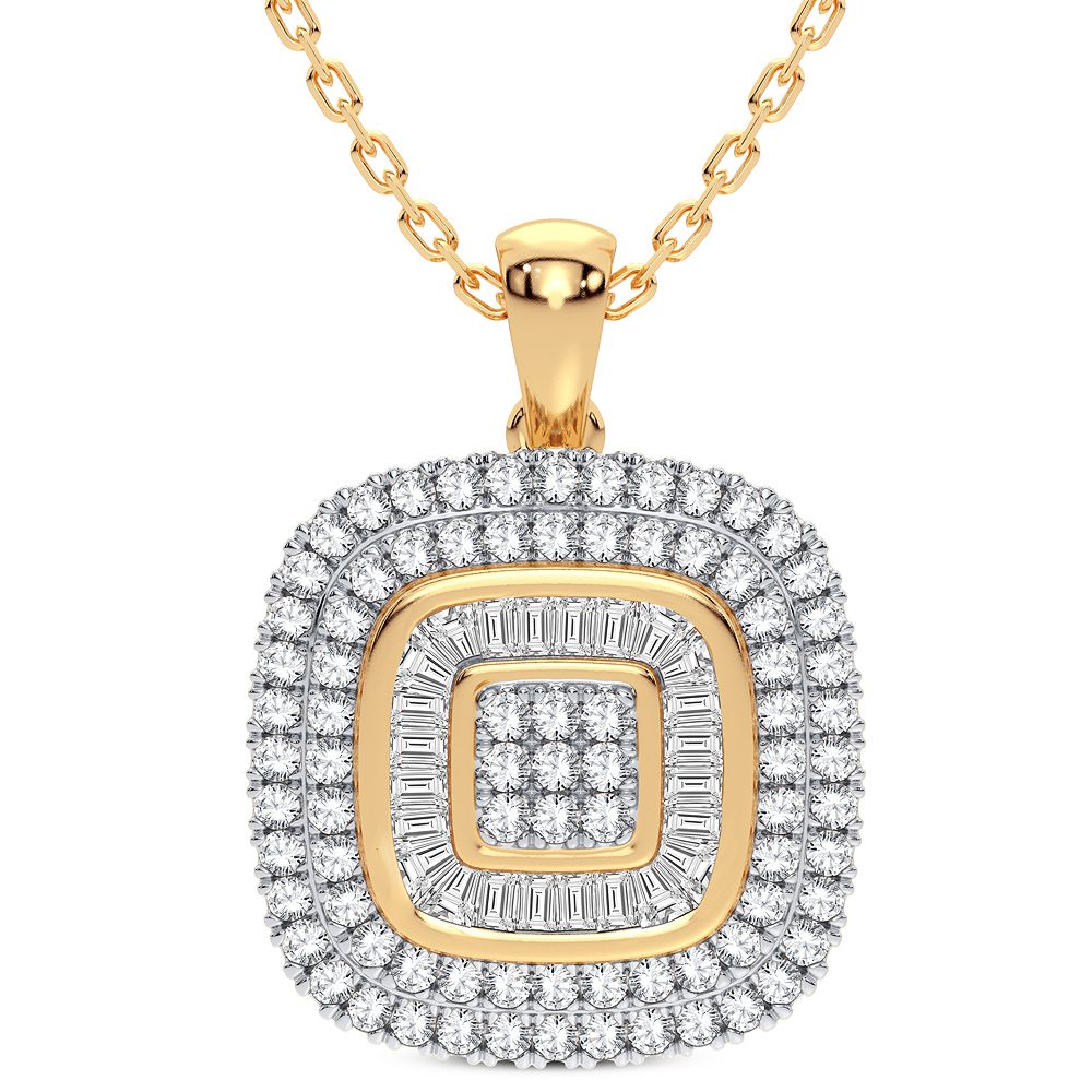 14K Yellow Gold Lab-Created Diamond Pendant for Women