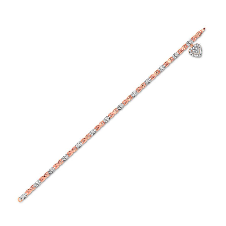 10k Rose Gold Lab Diamond Womens Tennis Bracelet