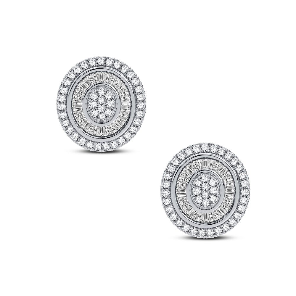 14k White Gold Lab Diamond Stud Earrings - Chic Sparkle
