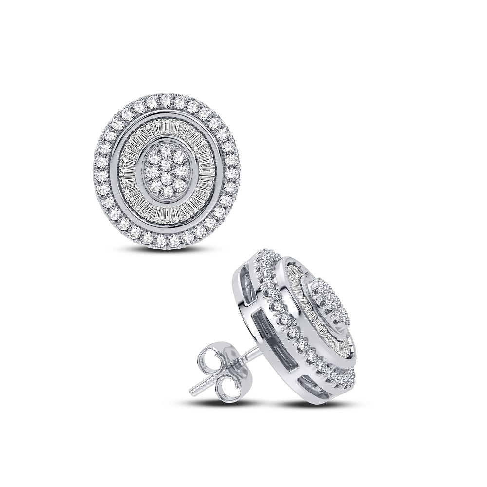 14k White Gold Lab Diamond Stud Earrings - Chic Sparkle