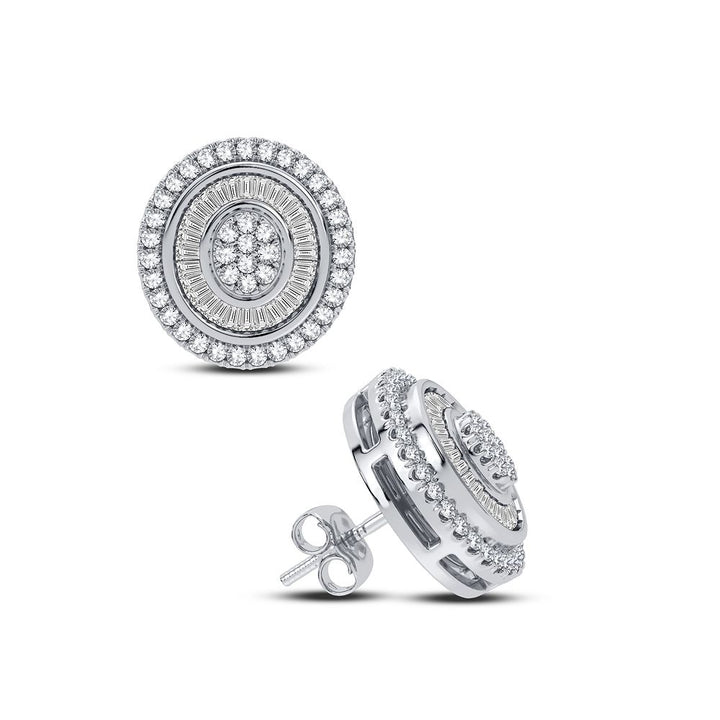 14k White Gold Lab Diamond Stud Earrings - Chic Sparkle