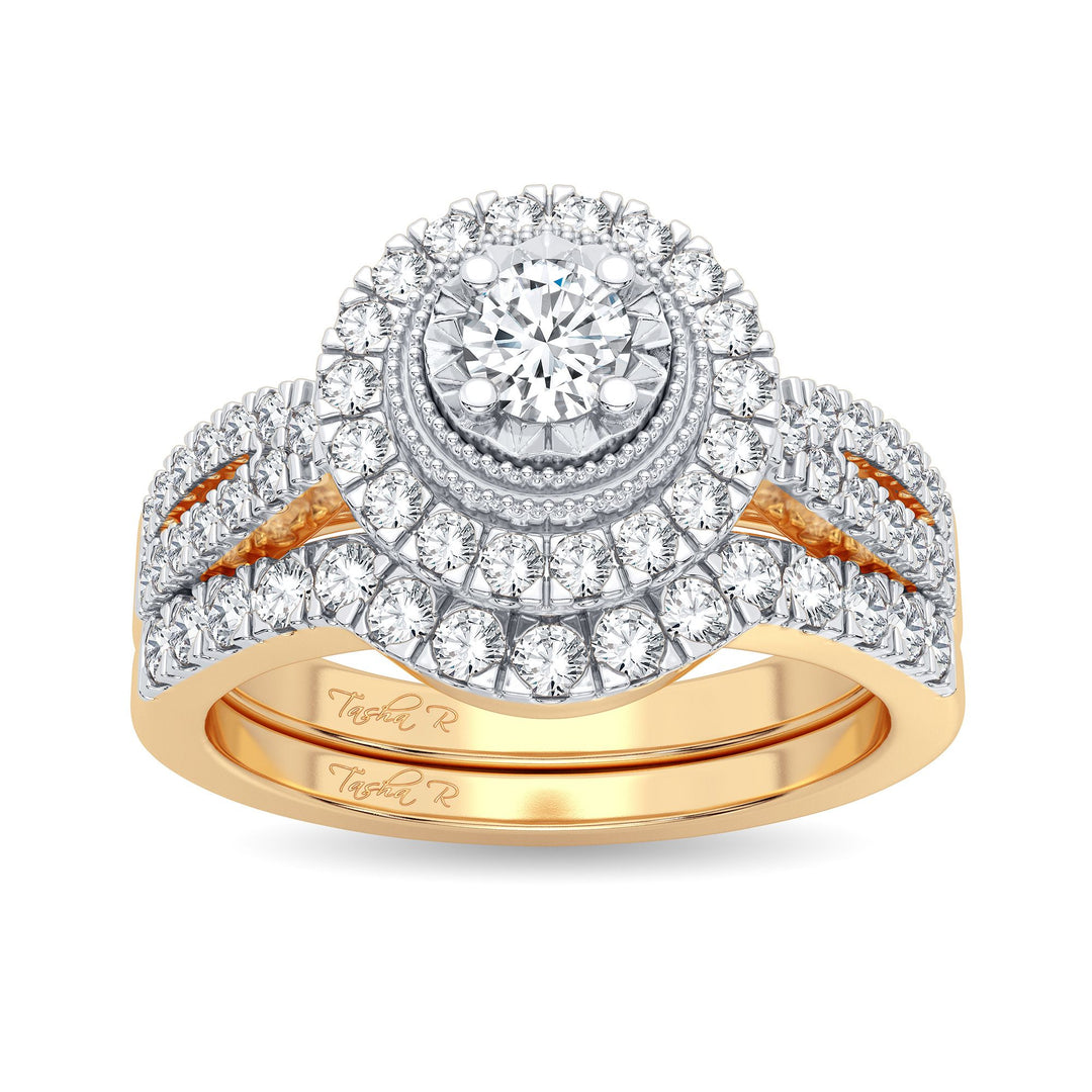 14K Yellow Gold Lab Diamond Bridal Ring - 0.75CT Brilliance