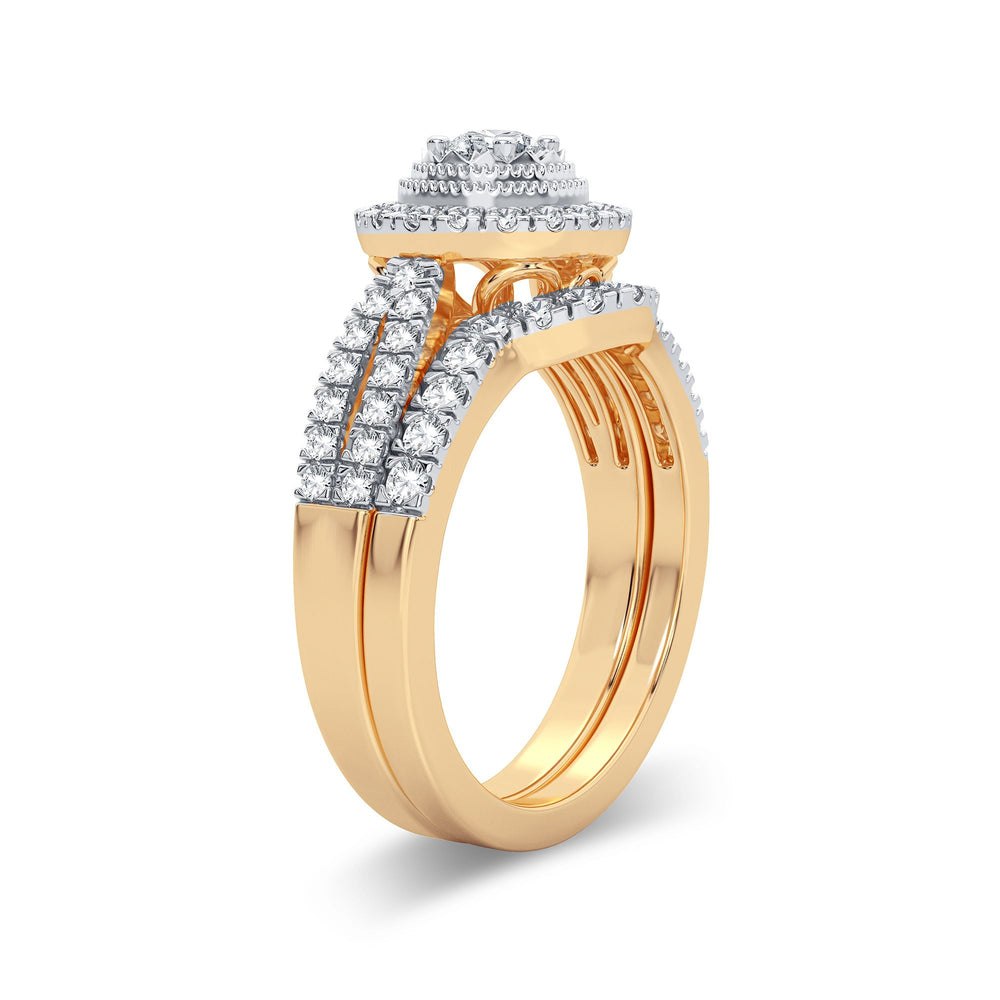 14K Yellow Gold Lab Diamond Bridal Ring - 0.75CT Brilliance