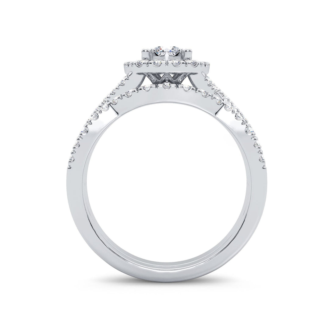 Sparkling 0.75CT Lab Diamond Engagement Ring in White Gold
