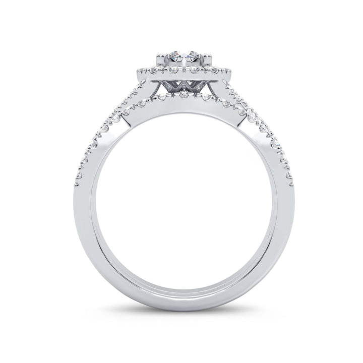 Sparkling 0.75CT Lab Diamond Engagement Ring in White Gold