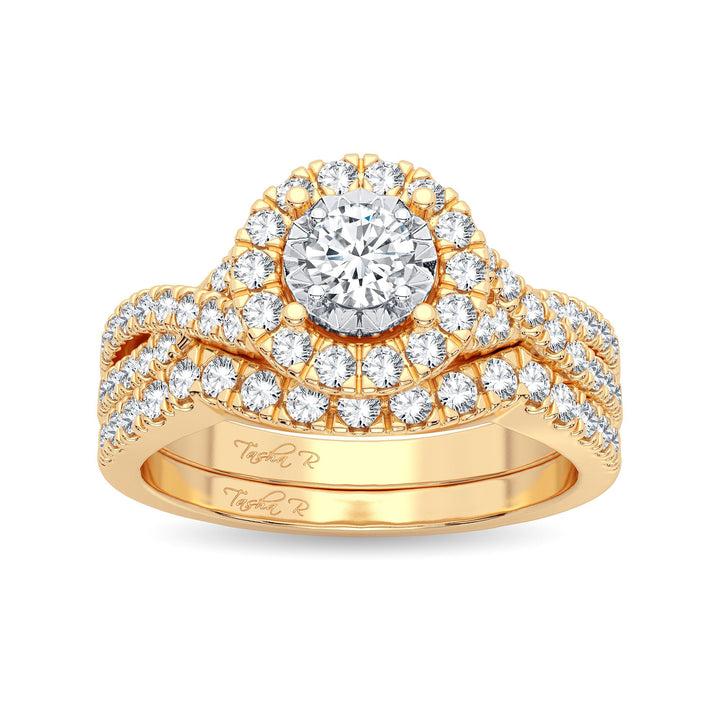 14K Yellow Gold Lab Diamond Bridal Ring - 0.75CT Sparkle