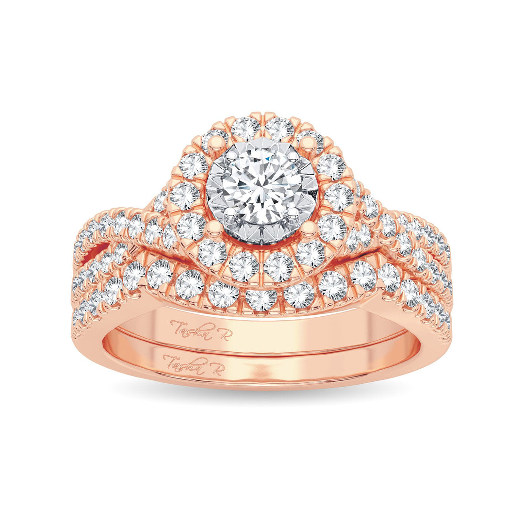 14k Rose Gold Lab Diamond Bridal Ring (0.75CT)