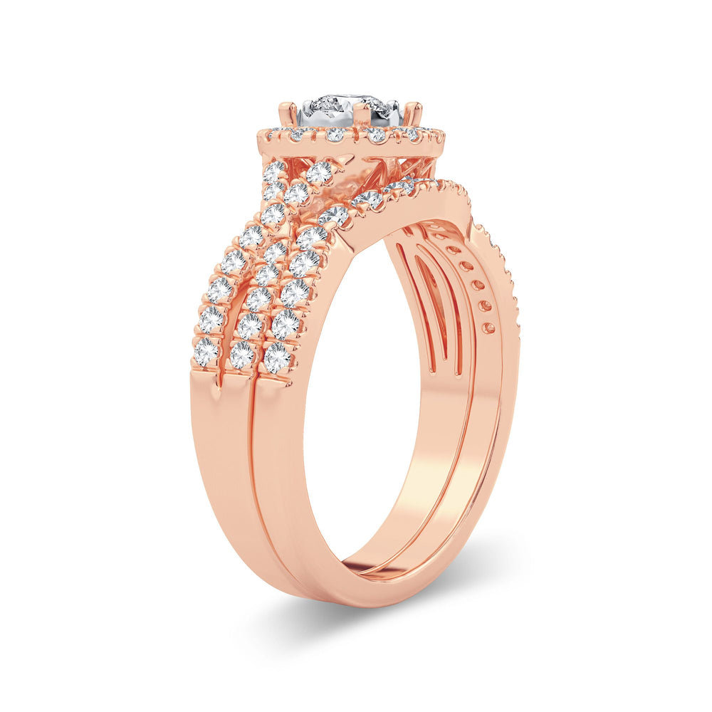 14k Rose Gold Lab Diamond Bridal Ring (0.75CT)